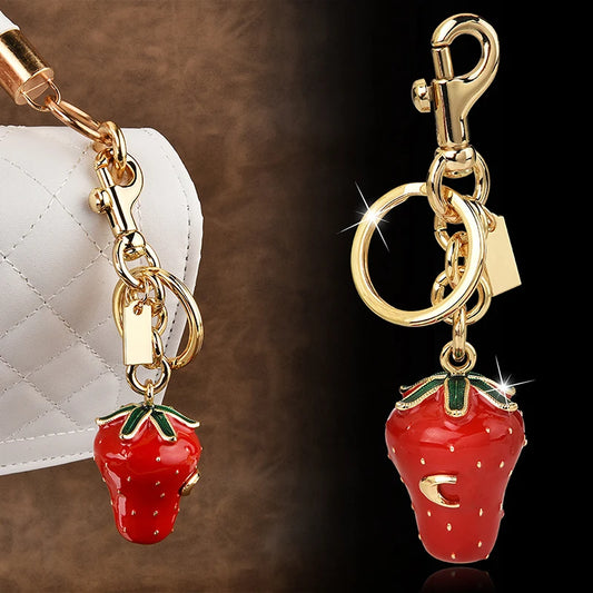Fashion Simulated Strawberry Keychain Sweet Versatile Strawberry Keychain Pendant Exquisite Backpack Decoration Accessories