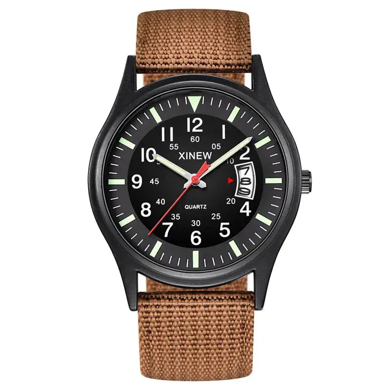 Quartz Movement Sports Watch with Nylon Band and Calendar