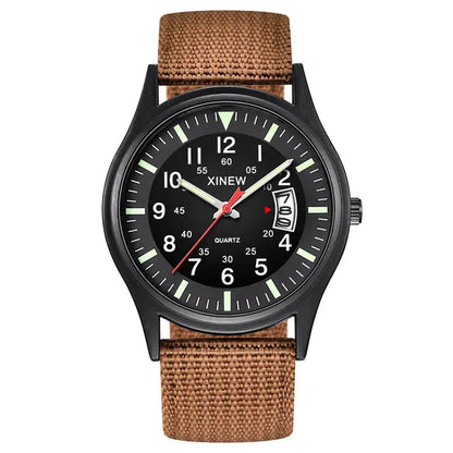 Quartz Movement Sports Watch with Nylon Band and Calendar