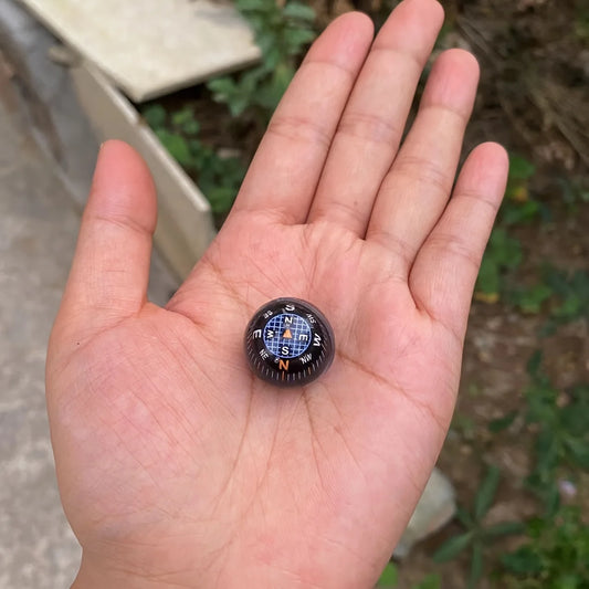 1pcs 20mm Black Plastic Directional Sphere Ball Compass for Outdoor Navigation Mountain Climbing Adventure Direction Guidance