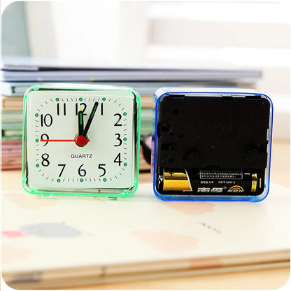Bedside Student Alarm Clock Analog Alarm Square Crystal  Candy Color Desktop Decor Clock Bedroom Electronic Alarm Clock