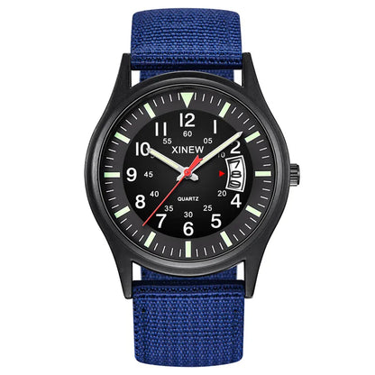 Quartz Movement Sports Watch with Nylon Band and Calendar
