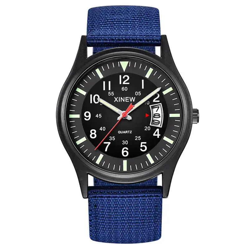 Quartz Movement Sports Watch with Nylon Band and Calendar