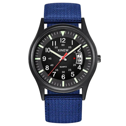 Quartz Movement Sports Watch with Nylon Band and Calendar