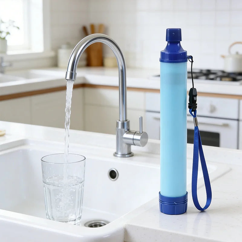1pcs Outdoor Water Filter, Personal Straw Water Filtration System, Emergency Survival Water Purifier For Camping Hiking Climbing