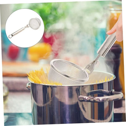 Stainless Steel Pasta Straining Spoon Long Handle Colander for Fried Foods Cooking Serving Kitchen Utensil Easy to Store for Ho