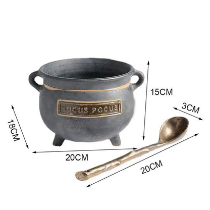 Resin Witches Cauldron Serving Bowls Candy Bucket for Halloween Party Indoor Outdoor Home Kitchen Halloween Party Decorations