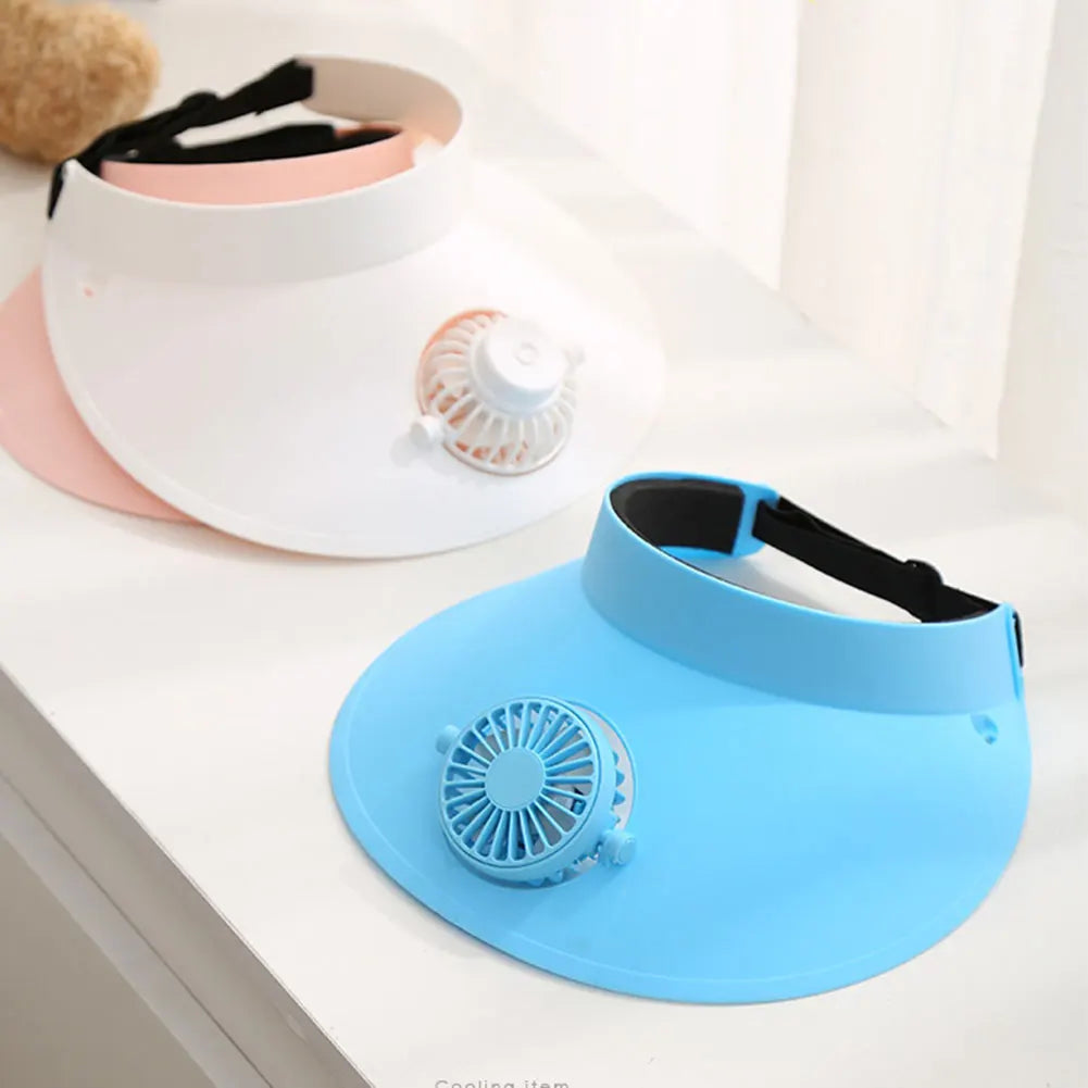 Empty Top Cap with Fan Three Temp Settings Breathable Cooling Fan Hat for Women for Sun Protection and Outdoor