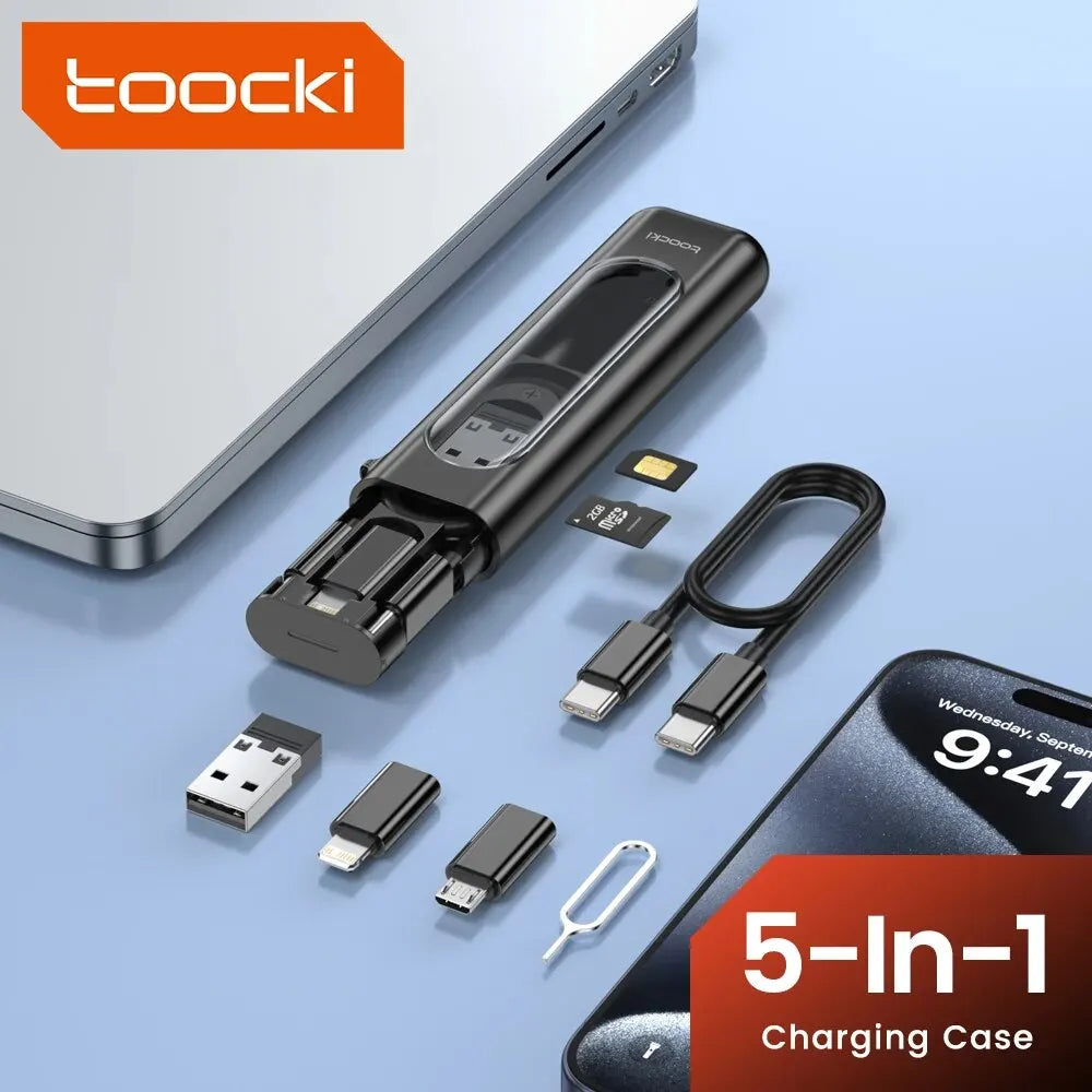 PD 60W USB C To Type C Cable For iPhone 15 Pro Max 5 in 1 Cable Charging Case Set USB Adapter Cable For Samsung S23 Xiaomi