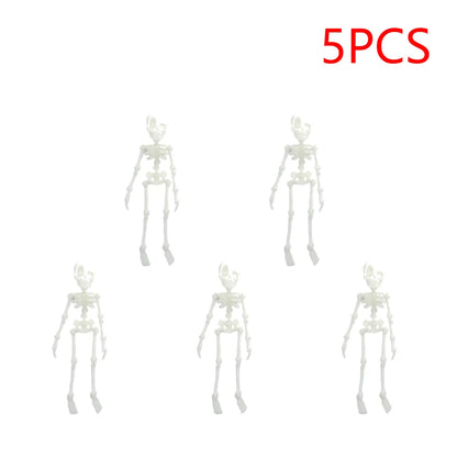 2/5PCS 3D Printed Skeleton Fridge Magnets with Movable Joints Cute Skull Fridge Magnets Home Kitchen Halloween Funny Decoration
