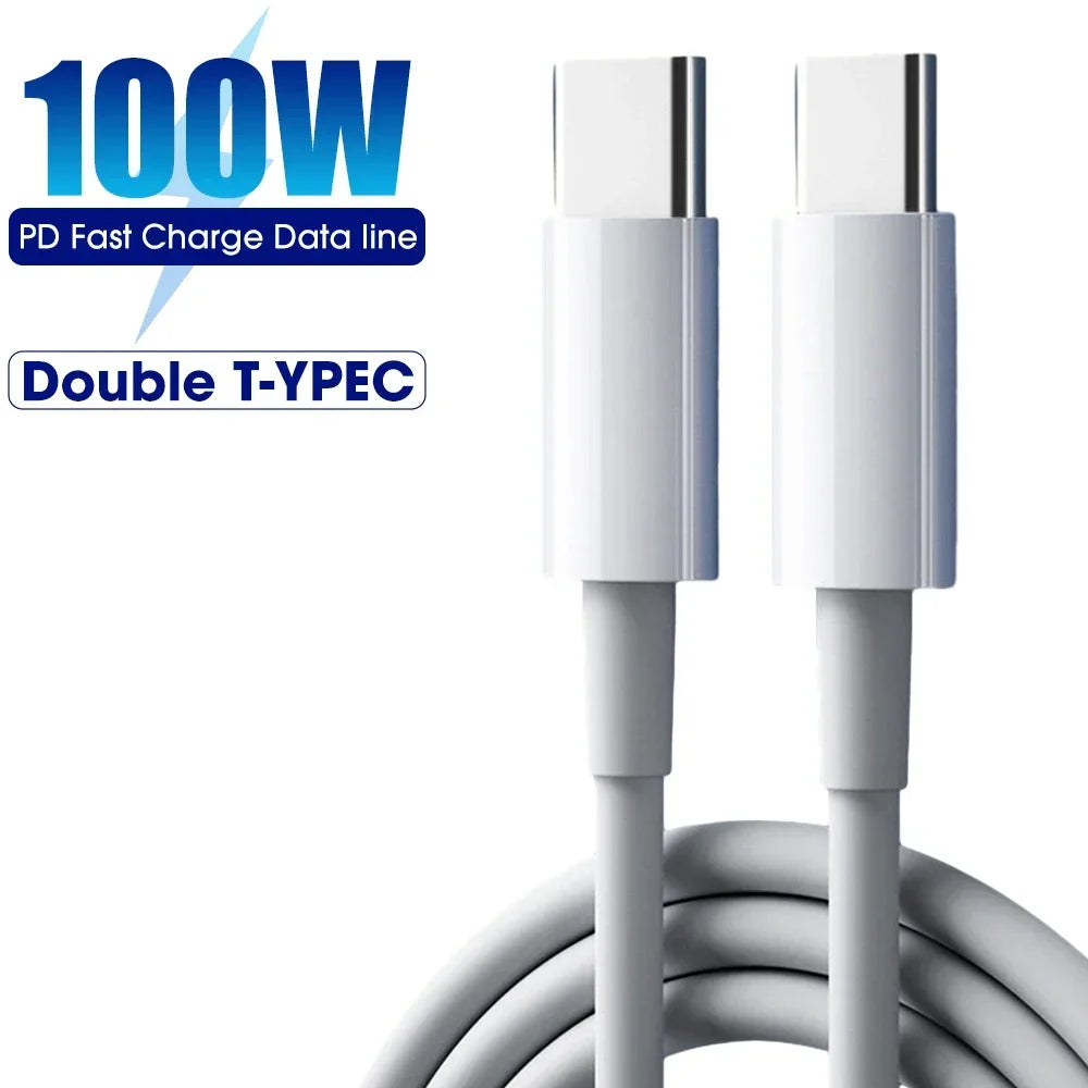 PD 100W 60W USB C to C Cable Fast Charge Data Cable for MacBook iPad iPhone Huawei Samsung Xiaomi Type C to Type-C Data Line