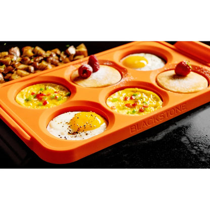 Silicone 6-Section Egg Mold Tray Dishwasher Safe Nonstick Cooking Tool Pancakes Sausage Omelets Breakfast Family Meals