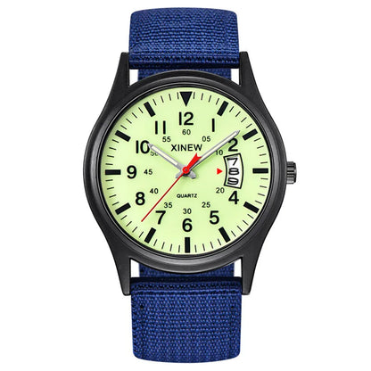 Quartz Movement Sports Watch with Nylon Band and Calendar