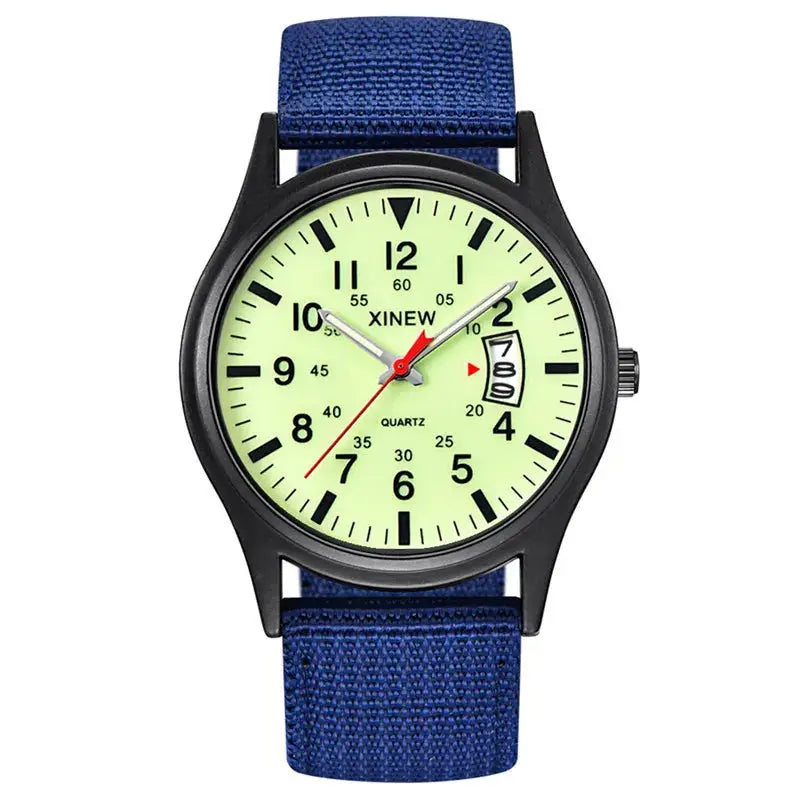 Quartz Movement Sports Watch with Nylon Band and Calendar