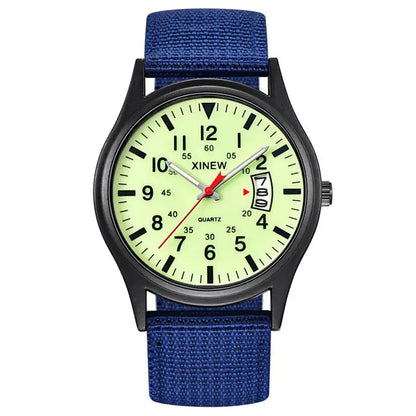 Quartz Movement Sports Watch with Nylon Band and Calendar
