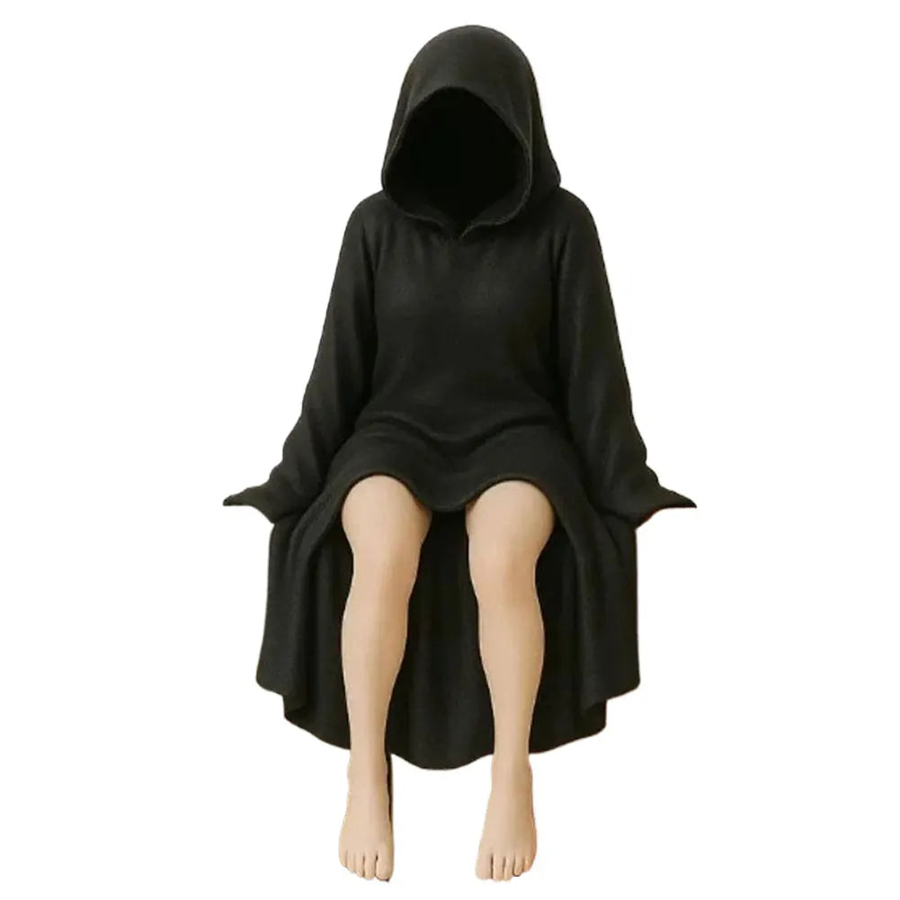 Resin Mysterious Statue Robe Sitting Women Sculpture 3D Sculpture of Mysterious Bookshelf for Tabletop Or Bookshelf Decorations