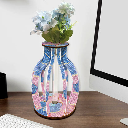 Wood Flower Diamond Painting Tabletop Ornaments Kit Desktop Diamond Art Kits Rhinestones Desktop Ornaments for Home Office Decor
