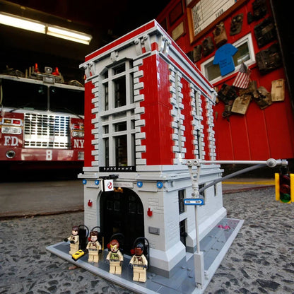 Street View Model Building Blocks Bricks Firehouse Headquarters Compatible 75827 Desktop Decoration Toys Kids For Birthday Gifts