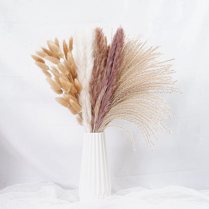Dried Pampas Grass Decor 80-110 PCS Pampas Grass with Bunny Tails Dried Flowers Reed Grass Bouquet for Wedding Boho Flowers