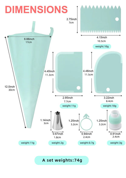 15Pcs Piping Pastry Bag Nozzles Set Cake Decorating Tips Spatula Baking Tools