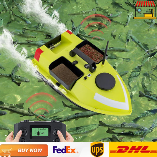 Rechargeable GPS Fishing Bait Boat with 7 Light Colors 600m Remote Control 2kg Load Bait Boat with 2 Batteries