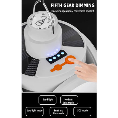 Solar LED Camping Light USB Rechargeable Light Bulb for Outdoor Tent Lamp Portable Lanterns Emergency Lighting Lantern