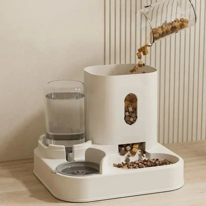 Automatic Gravity Feeder Dog Cat Food Bowl With Water Fountain Large Capacity Pet Food Storage Dispenser Container Puppy Pet Accessories