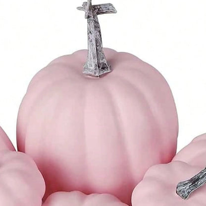 12PCS Artificial Pumpkins Pink Faux Pumpkins Decoration for Home Farmhouse Harvest Festival Decor Photo Props