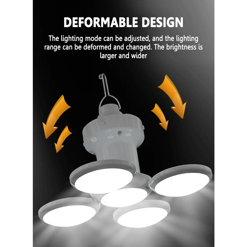 Solar LED Camping Light USB Rechargeable Light Bulb for Outdoor Tent Lamp Portable Lanterns Emergency Lighting Lantern