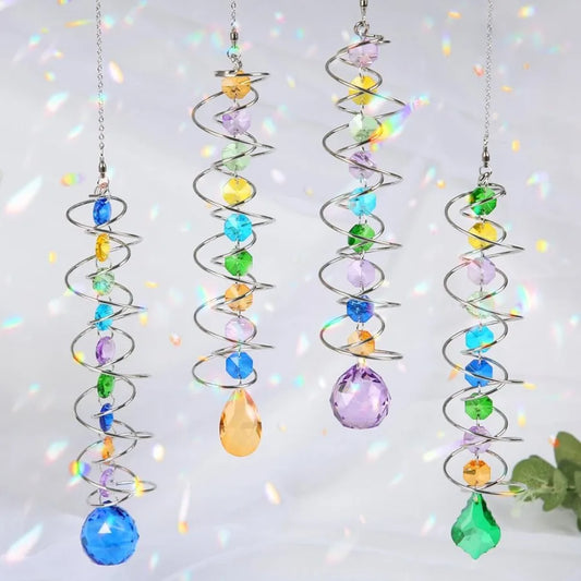 Sun Catchers 4 Pcs Crystal Suncatchers for Indoor Windows Hanging Decorative Crystals Ball Prism for Yard and Garden Indoor Hom