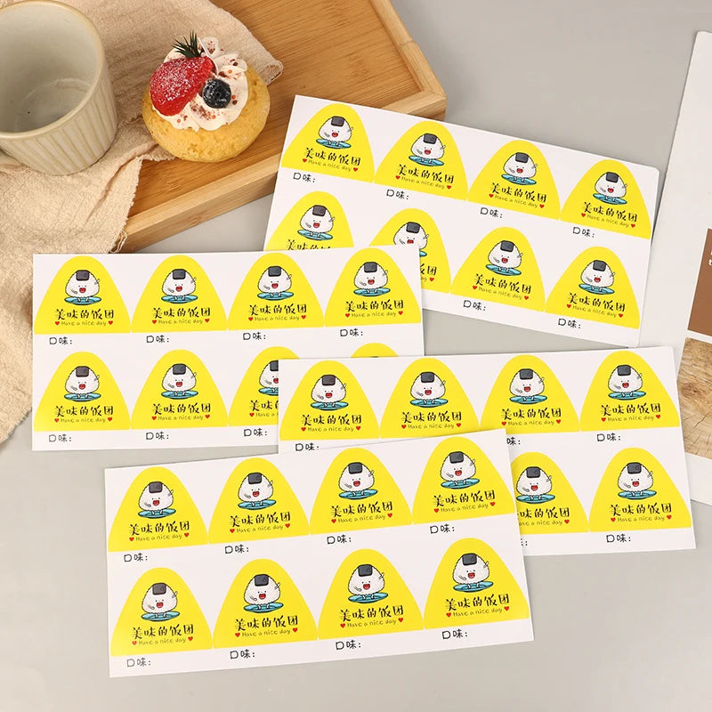 80Pcs Triangle Rice Ball Packing Bag Stickers Nori Seaweed Onigiri Sushi Bag Stickers Sushi Making Mold Tools Bento Accessories