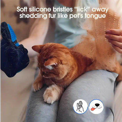 Pet Grooming Glove Dog Cat De-shedding Hair Remover Massage Brush