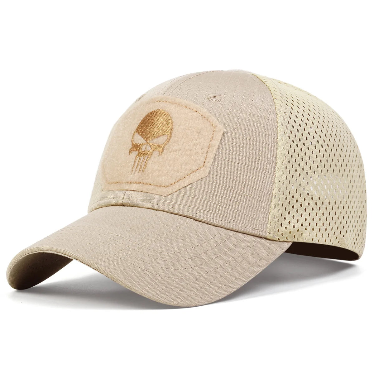 Unisex Skull Embroidered Baseball Caps Outdoor Breathable Mesh Tactics Mountaineering Peaked Hat Adjustable Snapback Caps