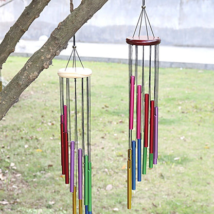 Outdoor Garden Wind Chime 12 Hollow Metal Tubes Hanging Metal Pipe Wind Chimes Bells Balcony Outdoor Yard Garden Home Decoration