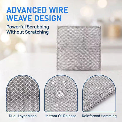 Multi-Pack Heavy‑duty mesh cleaning cloths for dishes pans sinks and stovetops