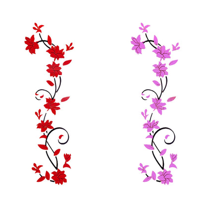 Rose Flower Acrylic 3D Acrylic Crystal Wall Stickers for Porch Corridor TV Background Wall Flower Decor Living Room Wall Sticher