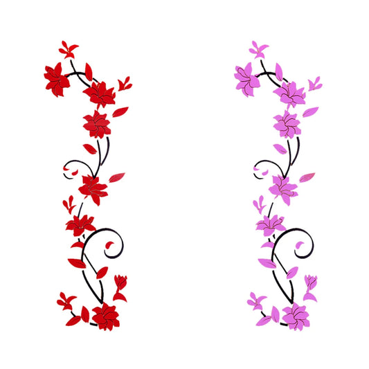 Rose Flower Acrylic 3D Acrylic Crystal Wall Stickers for Porch Corridor TV Background Wall Flower Decor Living Room Wall Sticher