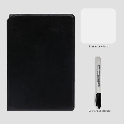 A5 Reusable Whiteboard Notebook Set with Whiteboard Pen Erasing Cloth use as Memo Pad, Weekly Planner, Portable Stylish Office