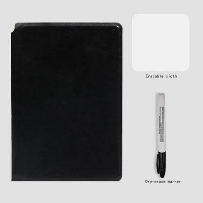 A5 Reusable Whiteboard Notebook Set with Whiteboard Pen Erasing Cloth use as Memo Pad, Weekly Planner, Portable Stylish Office