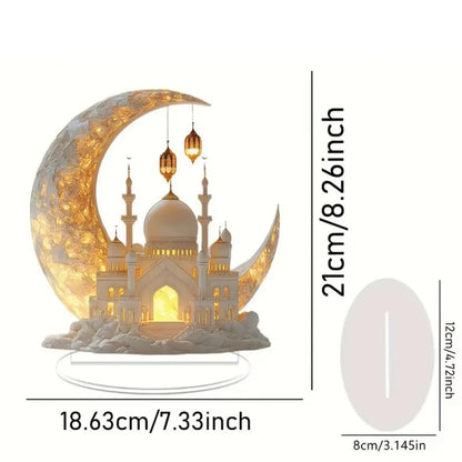 Ramadan Festival 2D Acrylic Moon Craft Ornaments 2025 New Eid Al-fitr Mubarak Decoration Islamic Muslim Home Party Table Gift