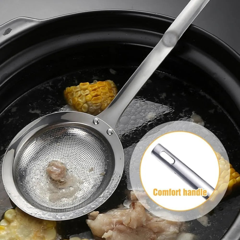 Fine Mesh Stainless Steel Colander, 2025 New Fine Mesh Strainer for Cooking Oil Strainer Skimmer Spoon Food Strainer Kitchen Gad