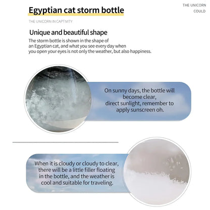 Glass Weather Predictor Bottle with Base Weather Forecast Station Animal Figurine for Home
