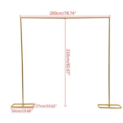Gold Wedding Decoration Arch Door Square Metal Flower Rack with Bases Background Decorative Frame Party Wedding Supplies