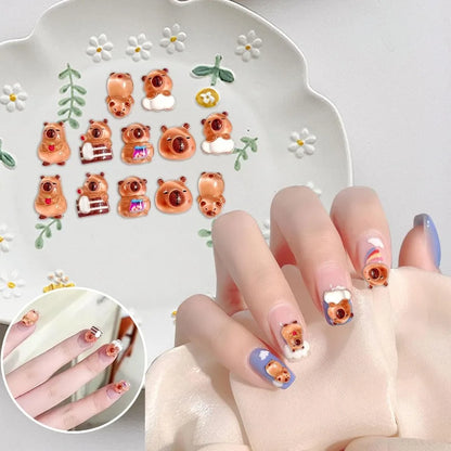 110PCS Mini Resin Capybara Decor for Dollhoe Resin Tiny Animals Figures to Hide Cute capibaras Gifts for Crafts Micro Miniature