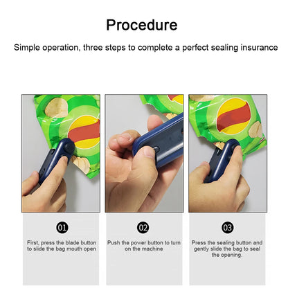 Mini Heat Bag Sealing Machine Rechargeable Food Sealer Clip Handheld Sealer Portable Mini Sealer Kitchen Gadget