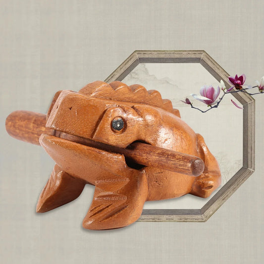 Lucky Frog Thailand Traditional Craft Wooden Lucky Frog Croaking Musical Instrument Home  Decor Wood Frog Thailand Frog