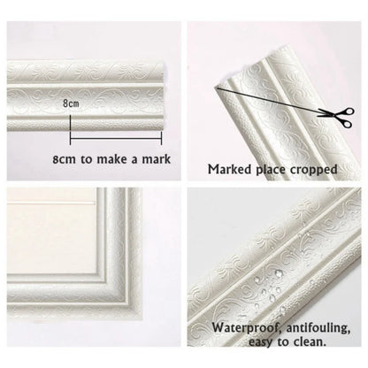 Self Adhesive Flexible Foam Molding Trim Wallpaper Border 3D Decorative Wall Lines Peel and Stick Trim for Home Hotel DIY Decor