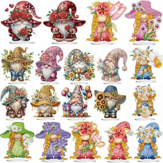 Special Shape Table Top Diamond Painting Ornament Kits Cute Gnome Diamond Painting Desktop Decorations Bedroom Table Decoration