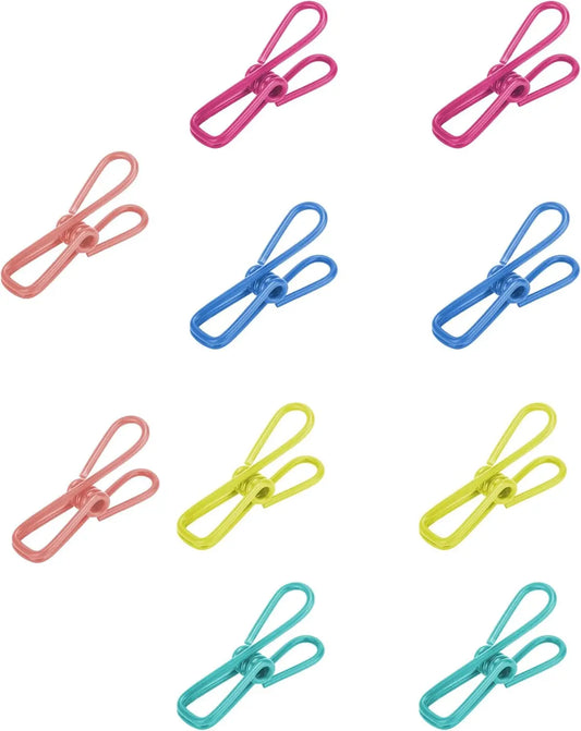 Multipurpose 2 in Chip Bag Clips 10 Pack Metal Clips for Kitchen Food Storage, Laundry Hanging, Bag Chip Bag Sealing