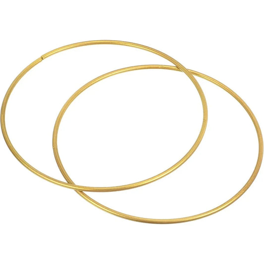 PATIKIL 7 Ih Round Metal Floral Hoop 2 Pcs Plated Wreath Frame Macrame Ring for Wedding Geometric Decor Party Wall Hanging Gold